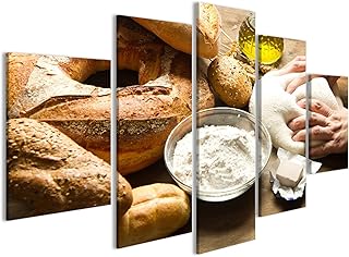 islandburner Quadri Moderni Bread Bakery nella Farina Primo Piano impastare la Pasta sul Tavolo Stampa su Tela - Quadro x poltrone Salotto Cucina mobili Ufficio casa - Fotografica Formato XXL DDA