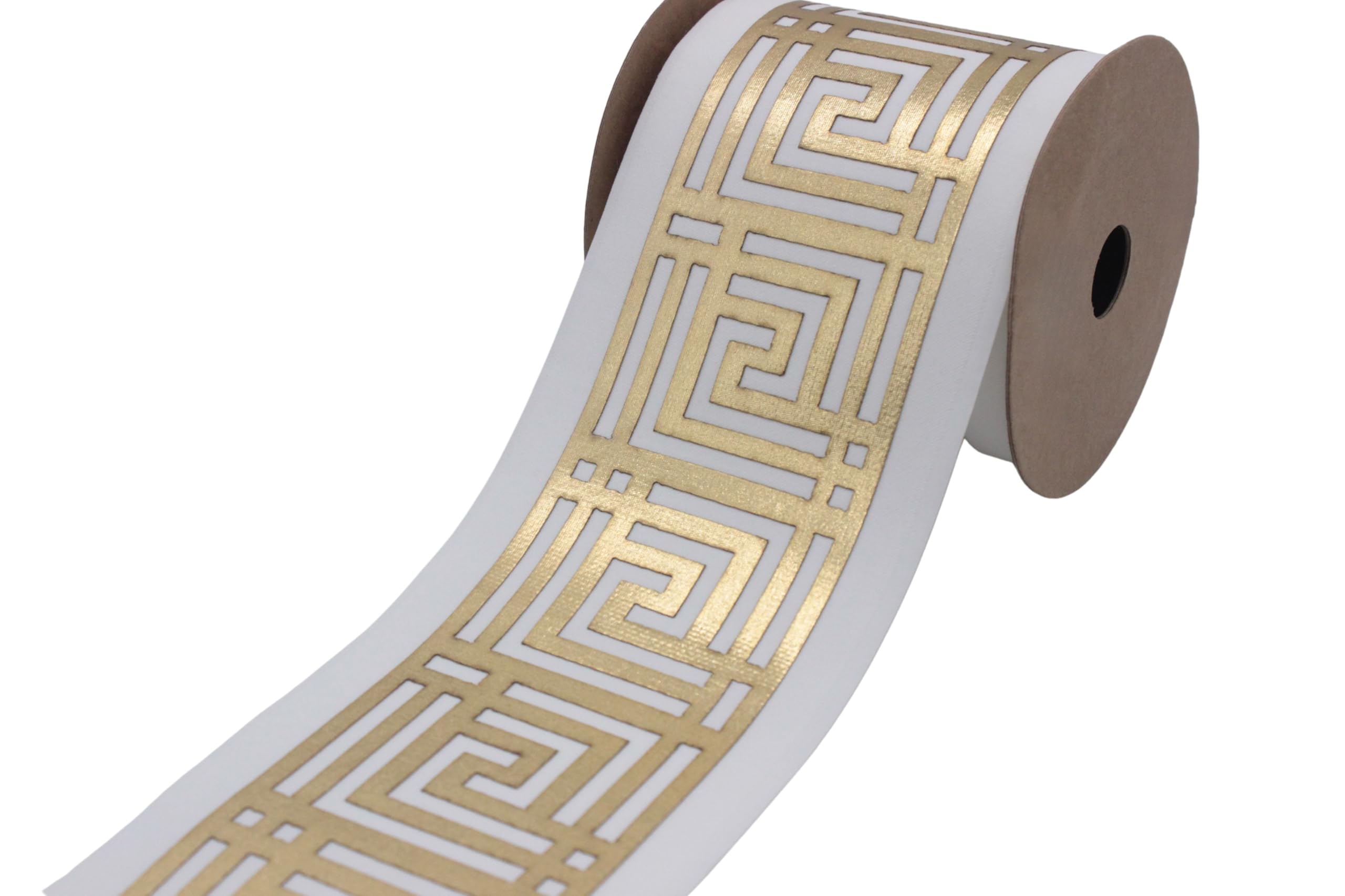 Ruban jacquard clé grecque de 100 mm de large sur bobine de 3.5 m K1102 V2