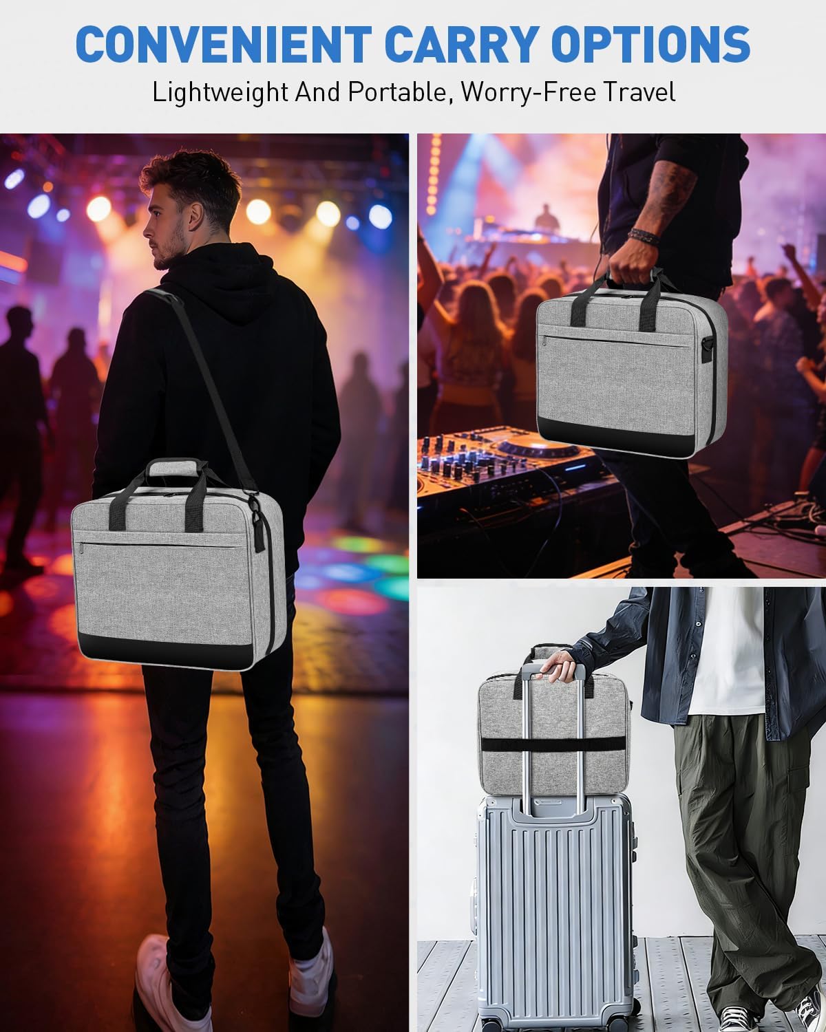 Audio Mixer Travel Case Compatible with RODECaster Pro, RODECaster Pro II, TC-Helicon GoXLR, 10mm Padding, Adjustable Cable Storage, Large DJ Mixer Bag for Podcast Equipment and Microphones