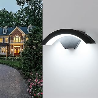 Comely Applique Murale LED Exterieur/Int&eacute;rieur, 24W 2700LM Lampe Murale Moderne IP65 &Eacute;tanche, Spot LED Ext&eacute;rieur Noire Pour Cour Jardin Terrasse Entr&eacute;e Garage, Blanc Froid 6500K