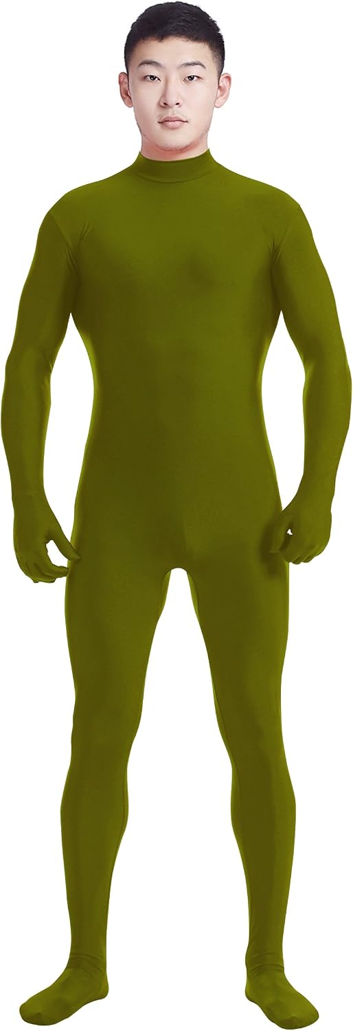 Shinningstar Boys' Men's Mock Neck Full Body Unitard Spandex Zentai Costumes Bodysuit