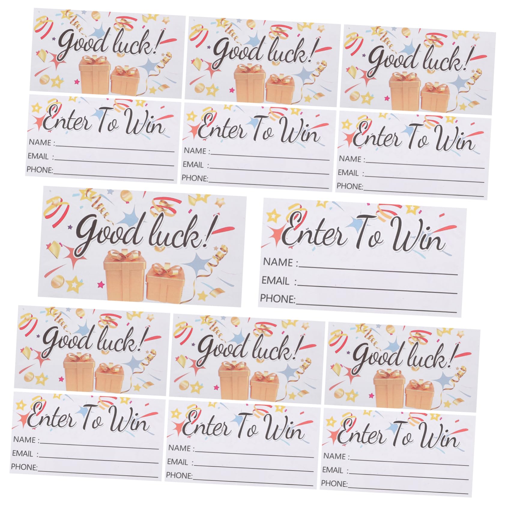 DIYEAH 200Pcs Raffle Tickets with Entry Form Space for Name Email Phone Number Preprinted Lines Blank Paper Tickets for Events Contests Raffles and Vendor Booth Supplies