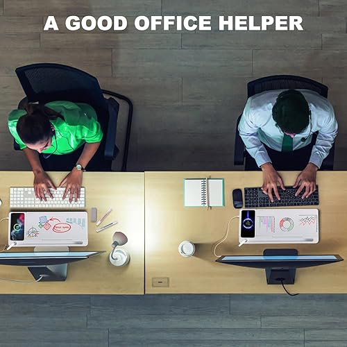 Vista 155 de TSJ OFFICE - Pizarra blanca para escritorio que se borra en seco para oficina, hogar y estudiantes, soporte para teclado de computadora, Base