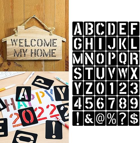 Miniatura 2 de 42PieceSet of Painting Craft Dies Alphanumeric Painting Template Set for Journal Template Planner DIY Painting Craft Letter Stencils for Painting On