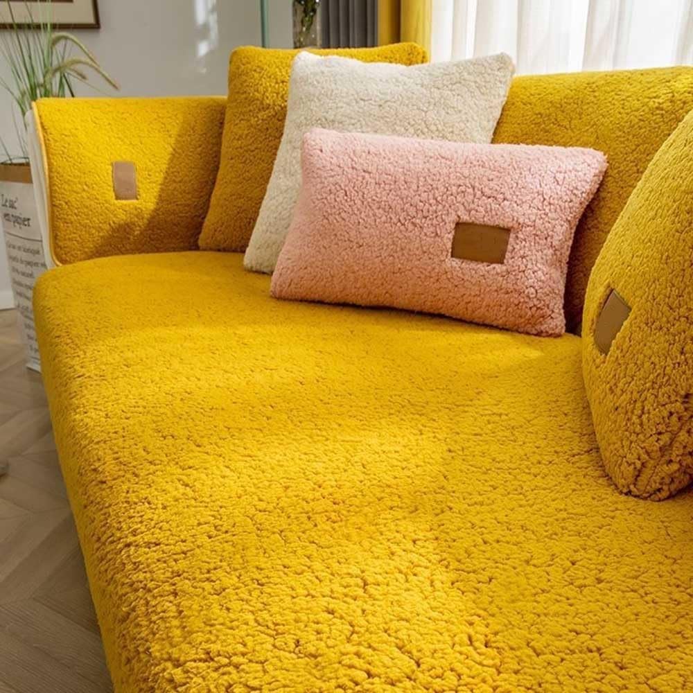 Sofa Slipcover Corner 3/2/1/4 Seater Sofa Cover L Shape Couch Cover Velvet Thick Sofa Protector Anti-slip Reversible Quilted Corner Slipcovers Washable for Sectional Couch ( Color : #13 , Size : 70x18