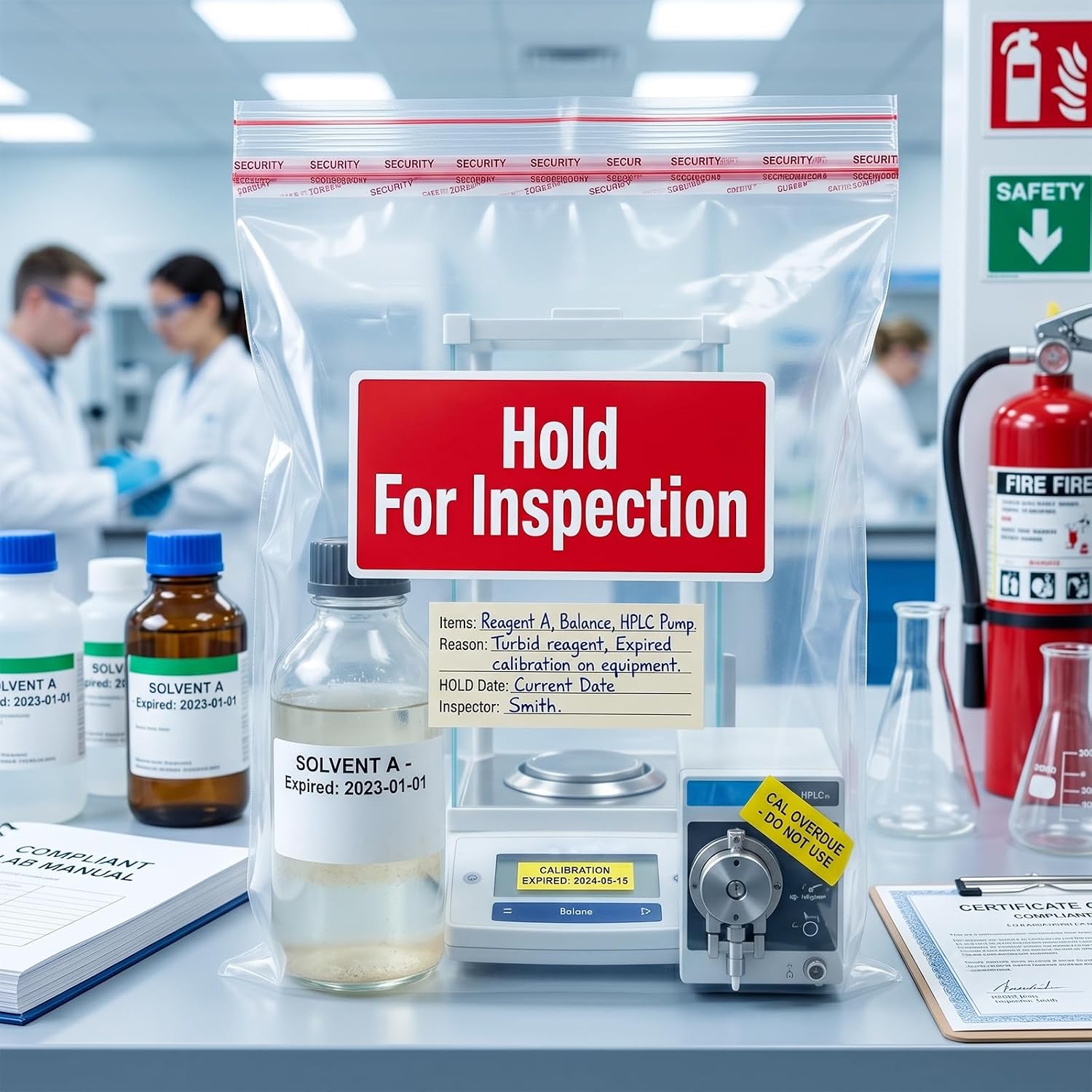 Hold for Inspection Labels 500 Pcs 2×4 Inch Adhesive Stickers | Hold Sticker Labels, Inventory Quality Control Stickers for Warehouse, Management, Organization, Inspection, Rectangle Roll