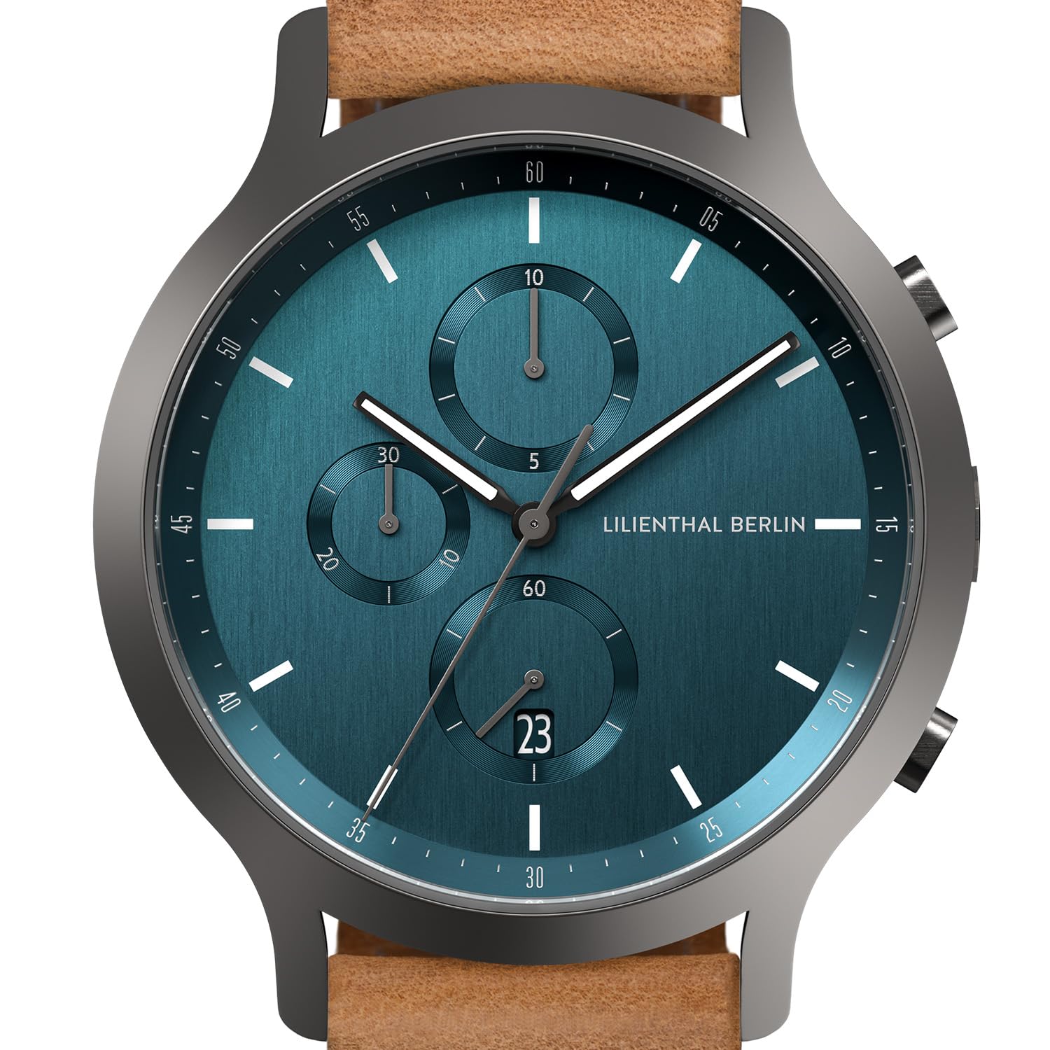 Lilienthal Berlin Chronograph Myth in anthrazit – Herrenuhr aus Chirurgenstahl mit einem Quarzuhrwerk & saphirgehärtetem Mineralglas – 42,5 mm
