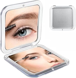 コンパクトミラー 両面化粧鏡 10倍 拡大鏡 手鏡 折りたたみ鏡 角度調整可 持ち運び便利 円形 (方形)