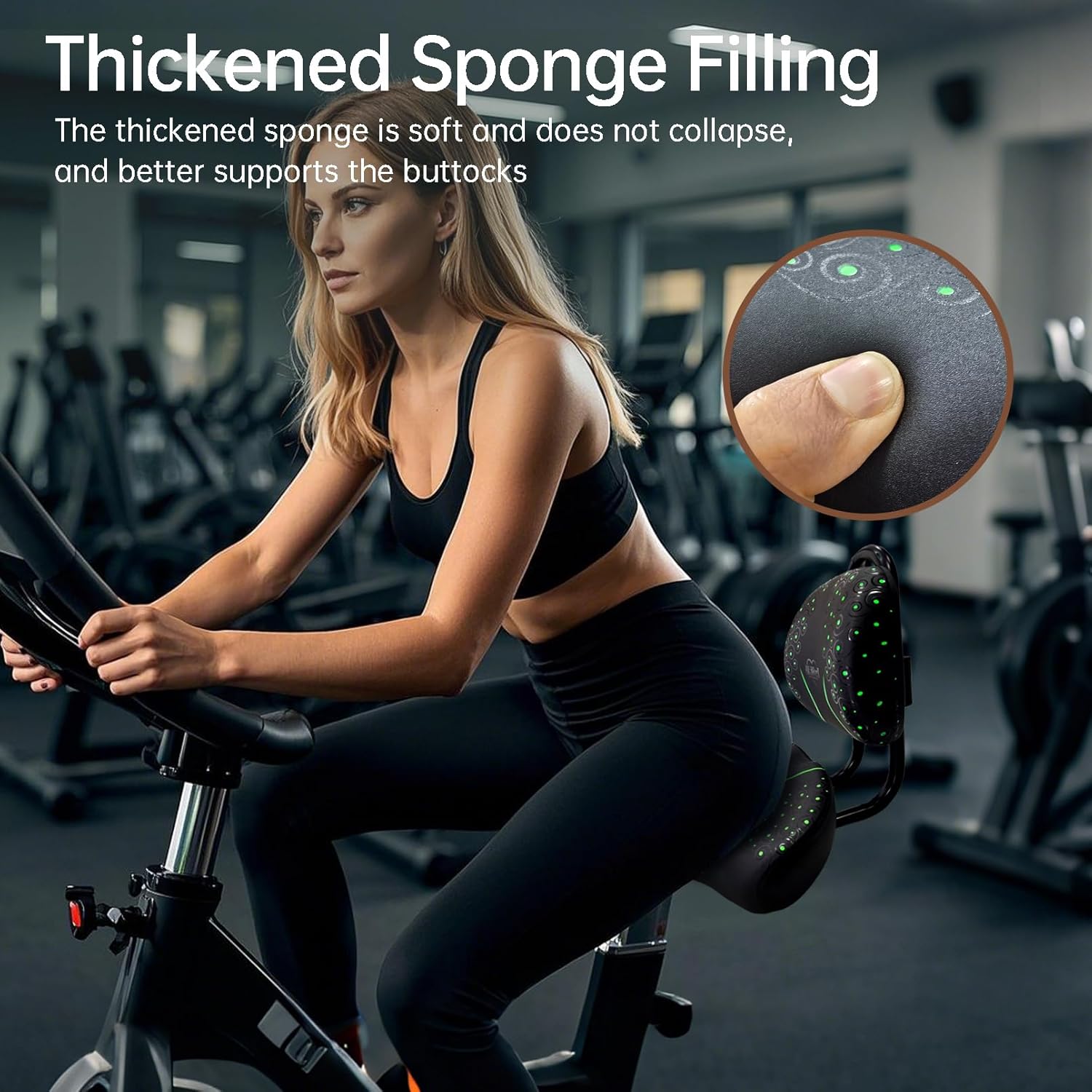 Oversized Comfortable Ergonomic Design Bicycle Saddle for Men and Women, Oversized Bike Seat with Backrest, Adjustable Height Bike Saddle for Tricycle Mountain Commuter Electric Bike(Green)