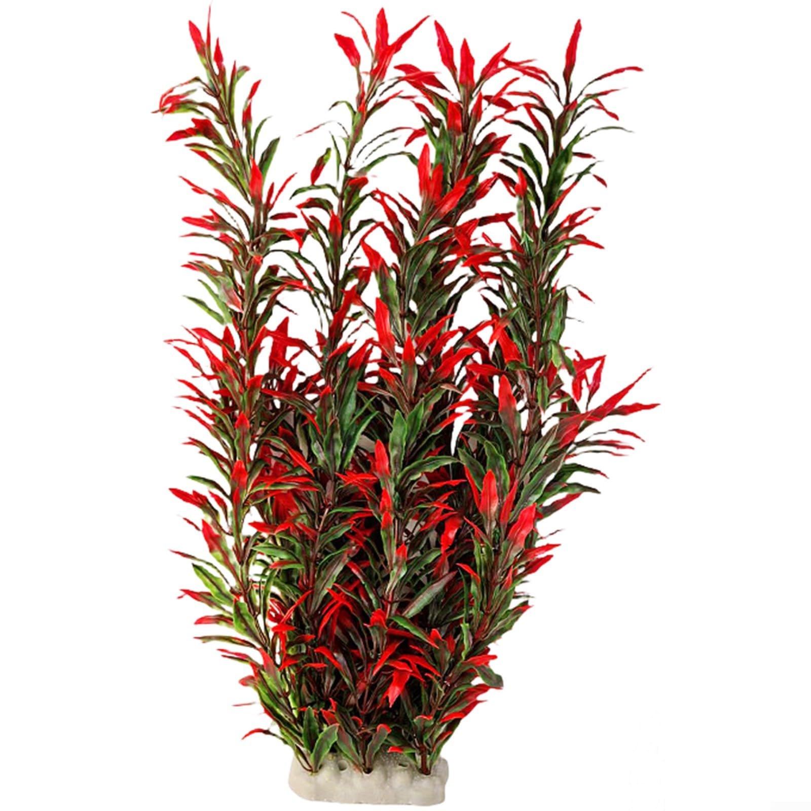 Plante artificielle pour aquarium haut de gamme, hauteur 38 cm, plastique souple haute fidélité.