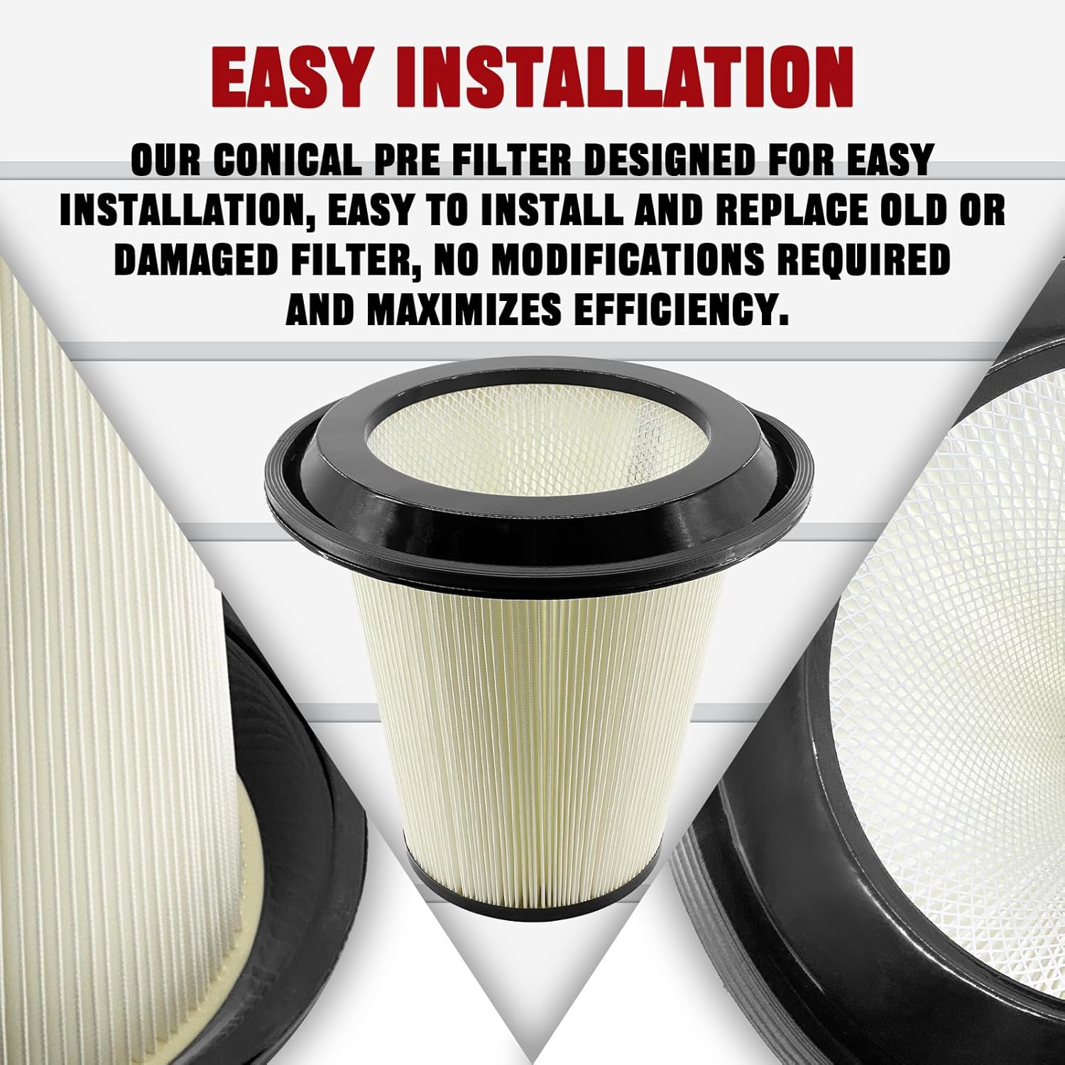 Conical Pre Filter 200900050 590430201 Compatible with Pullman Ermator S26 S36 S13 F26 Husqvarna G22 Vacuums HEPA Dust Extractor can improve engine performance and efficiency, internal air quality