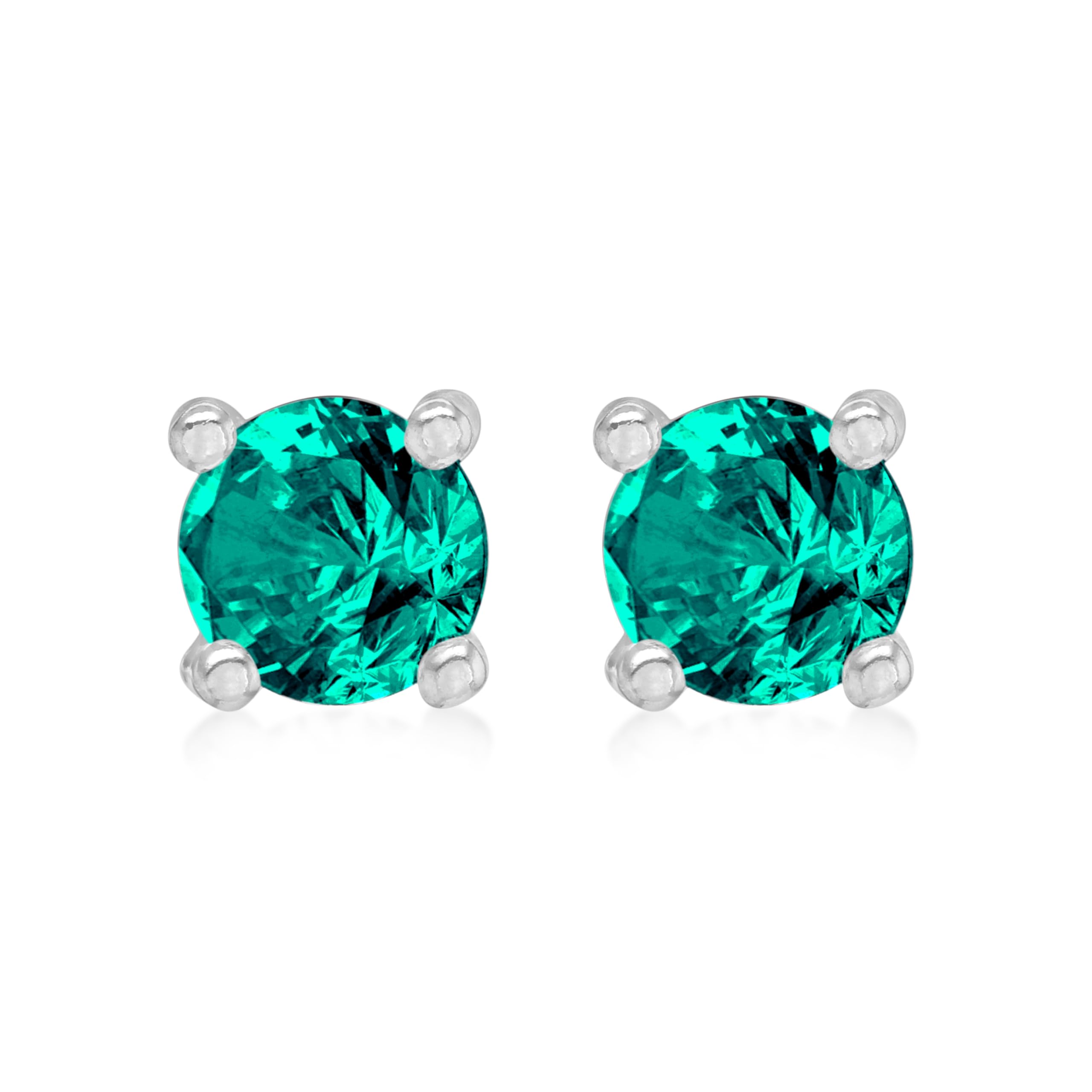 Amazon Essentials Sterling Silver Rhodium Plated Alexandrite CZ June Birthstone Stud Earrings