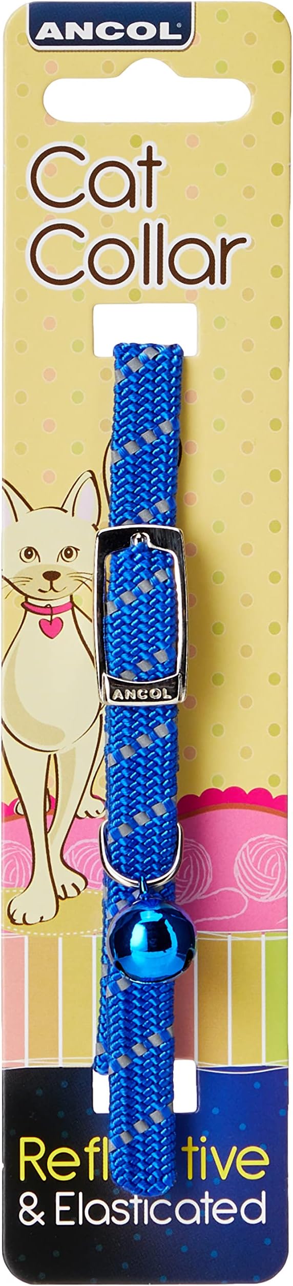 Ancol Reflective all-elastic Cat Collar Blue