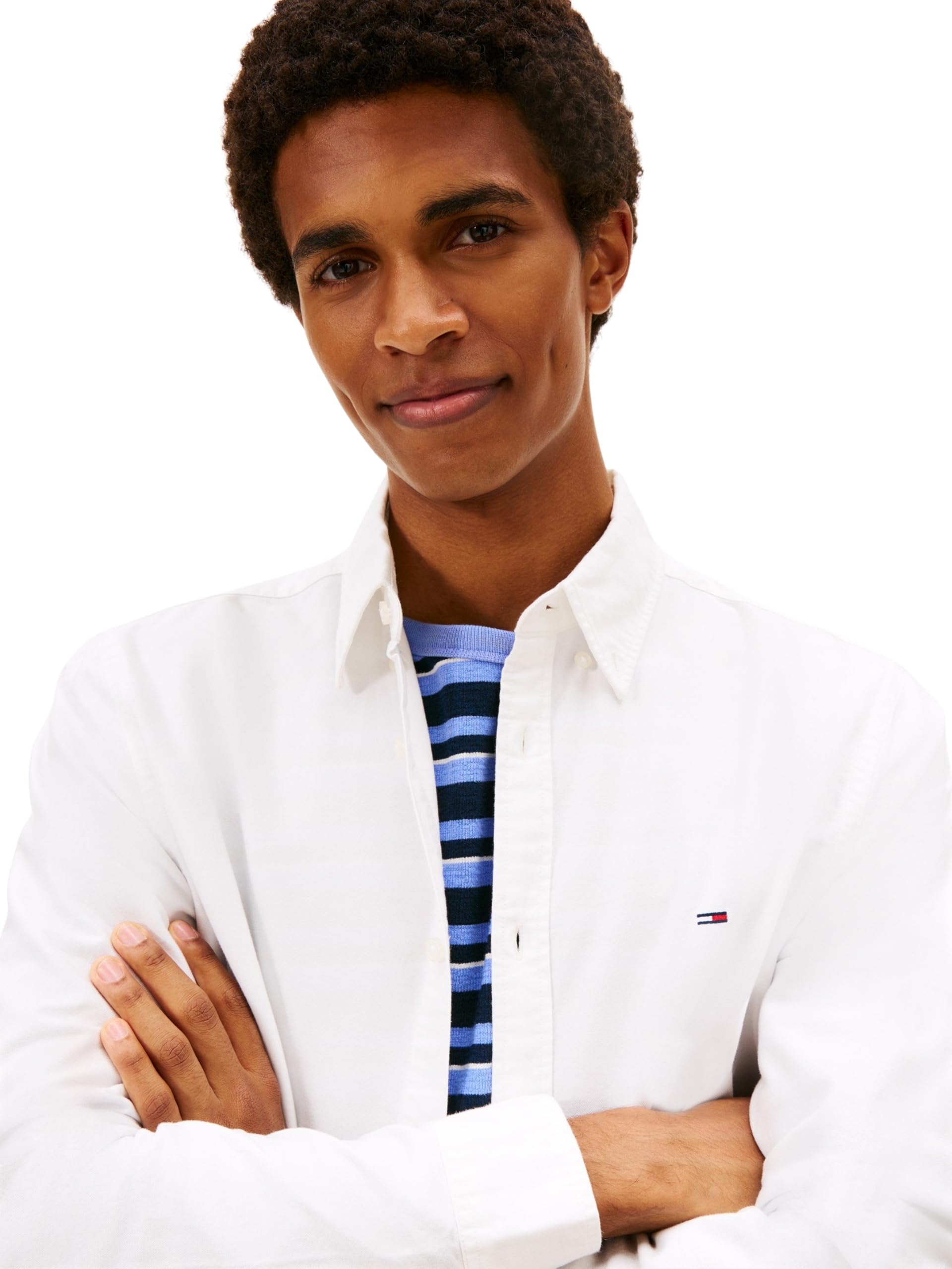 Tommy Jeans Tjm Reg Oxford Shirt Ext Dm0dm22836 Camicia L/S Unisex - Adulto (Pacco da 1)