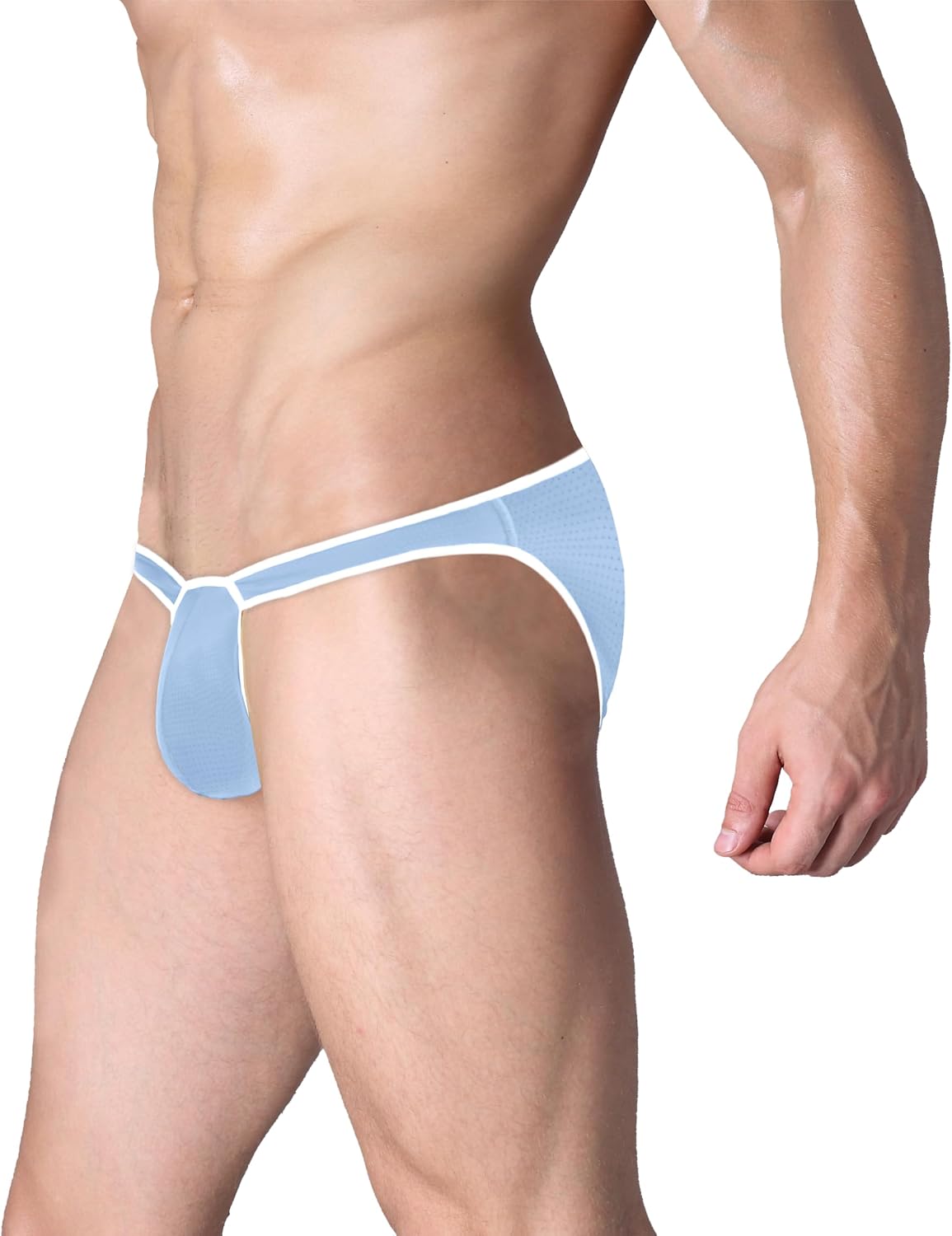 SUMABA Men's Sexy Briefs Bulge Enhancing Underwear Low Rise Breathable Mesh Panties