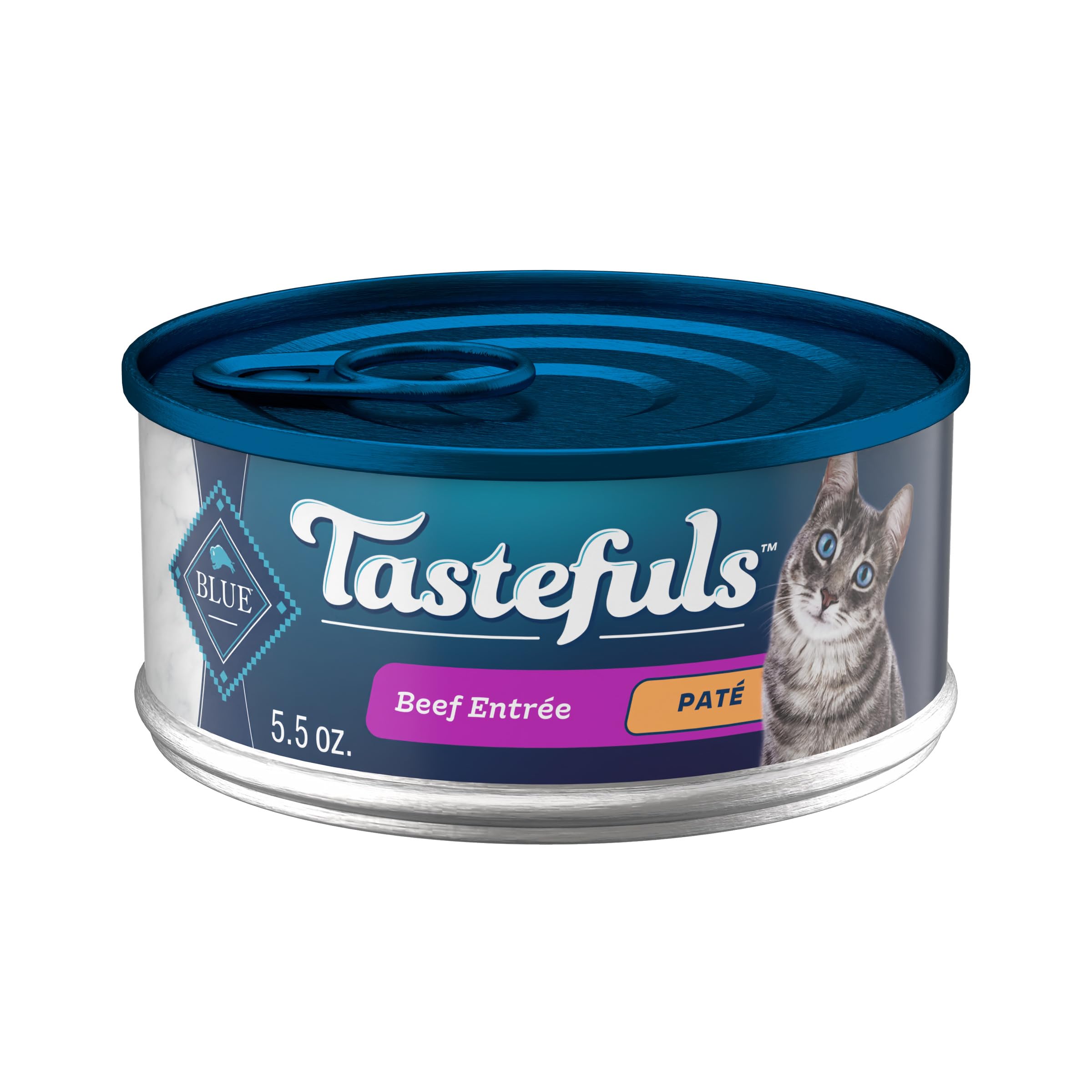 Blue Buffalo Tastefuls Beef Paté Wet Cat Food, 5.5 oz, 24 ct