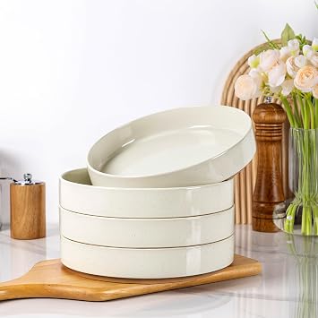 AmorArc 9.0" Large Ceramic Pasta Bowls,32oz Stoneware Pasta Bowls Set of 4,