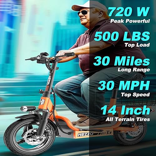 Miniatura 2 de Scooter eléctrico para adultos y adolescentes, Escooter resistente con asiento, capacidad de 500 libras, 30 MPH, rango de 30 millas, motor de 720 W,