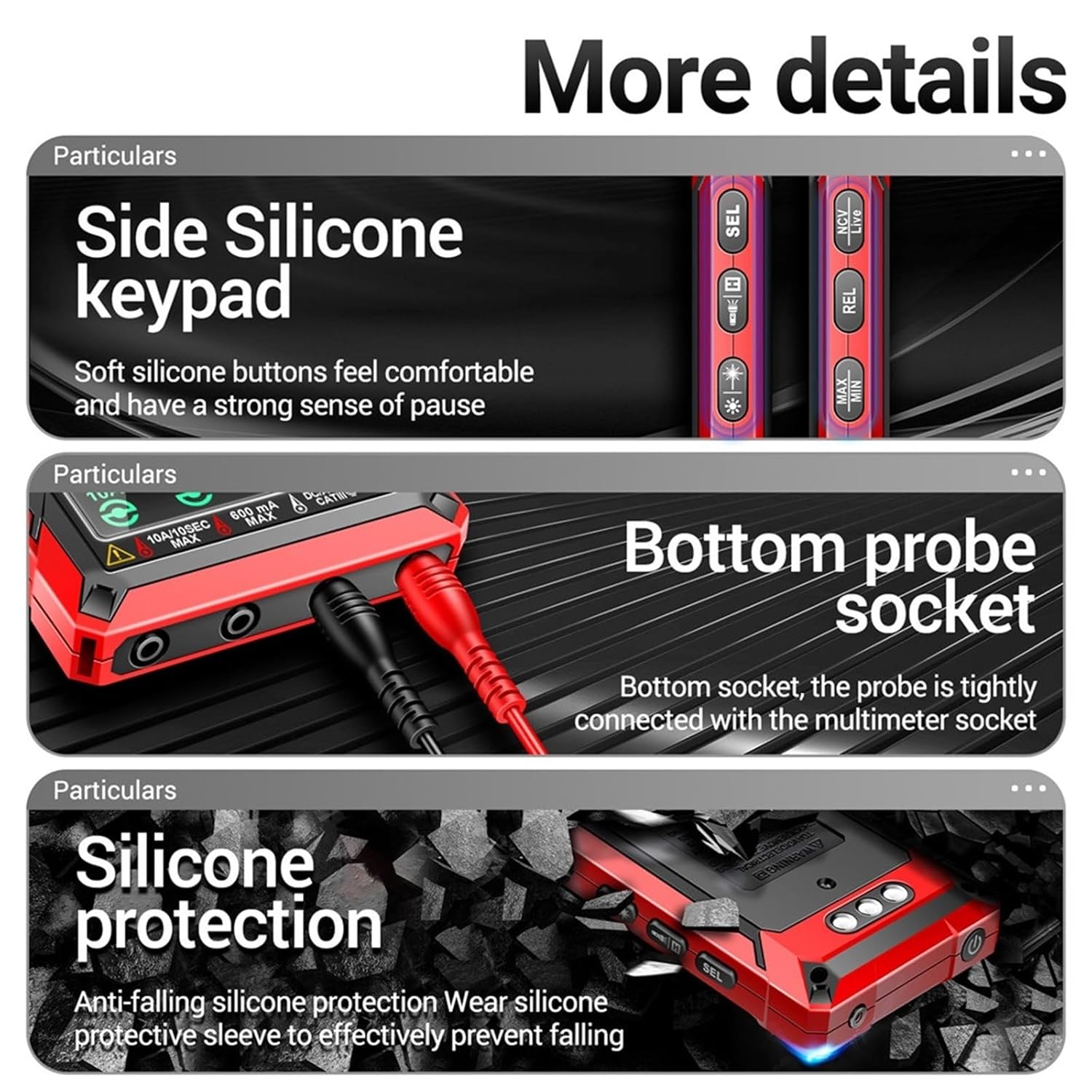 622B 9999 Count Smart Professional Multimeter AC/DC Voltage Meter Current Tester with VA Color Screen Temp Diode Ohm Tools(622B Pro)