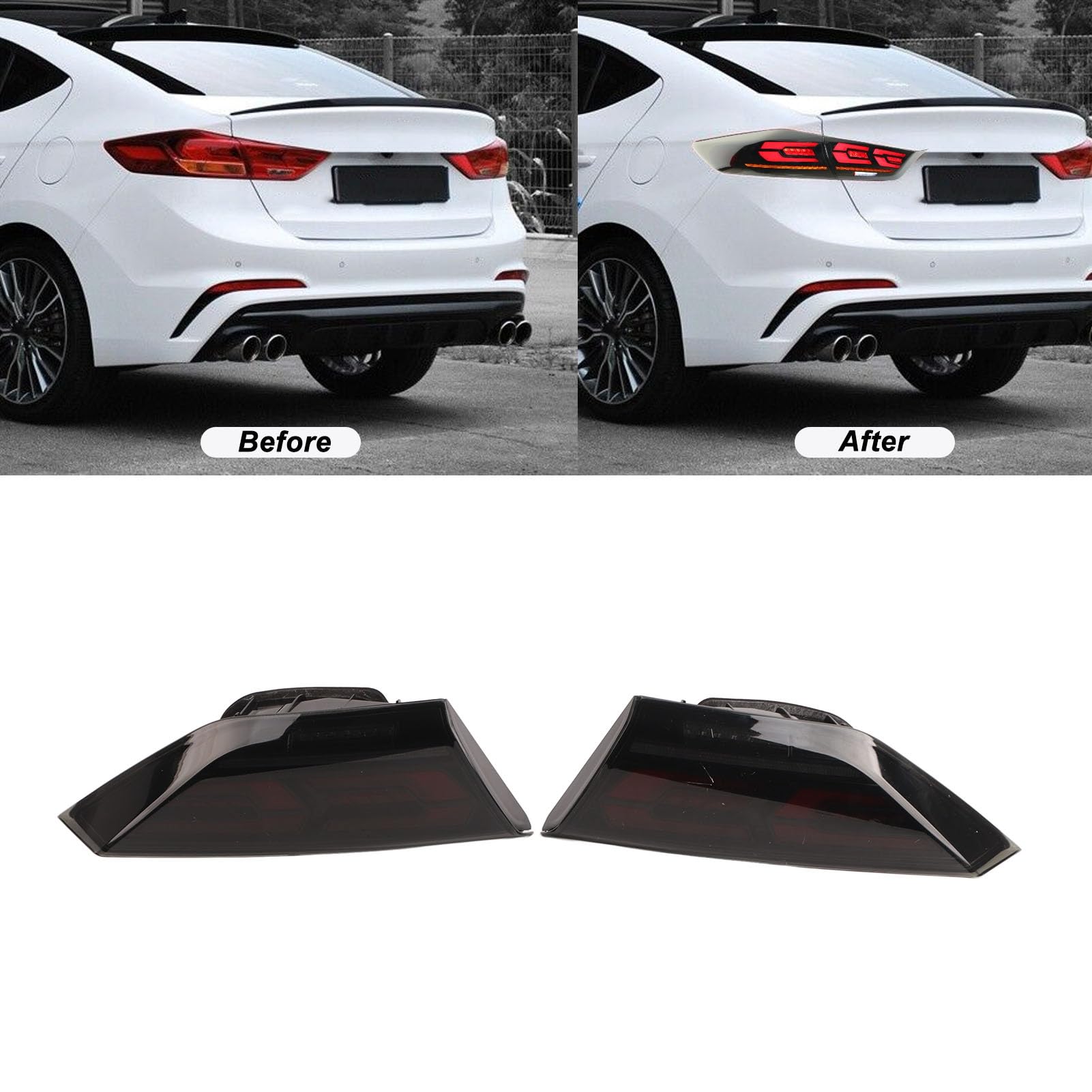 Tbest Zespół Tylnych świateł LED Dynamic Elantra 2016-2018