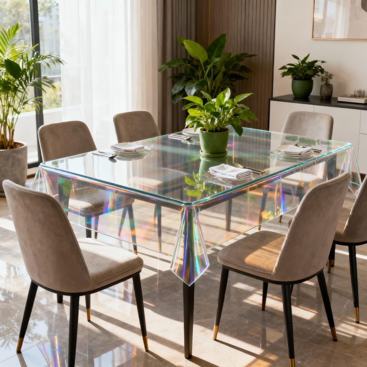 best handloom store transparent table cover - 4-6 seater rectangle, 54x78 inches (without border edge lace) - waterproof clear pvc protector/cloth/sheet for glass/plastic dining table (pack of 1) 048
