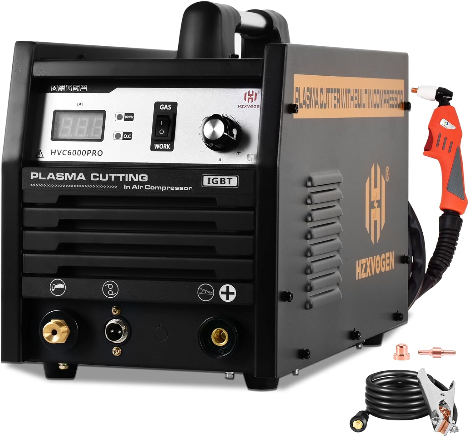 HZXVOGEN 40Amp Plasma Cutter with Builtin Air Compressor 220V High