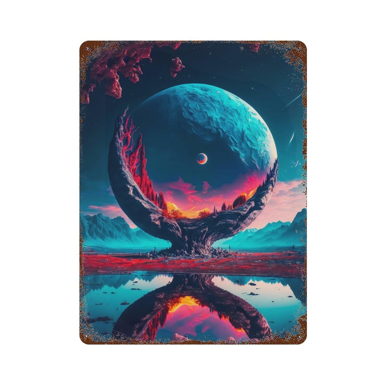 Ancient Tree Vintage Metal Tin Sign 15.7"x11.8", Ideal for Cafe, Home Bar And Lounge Decor