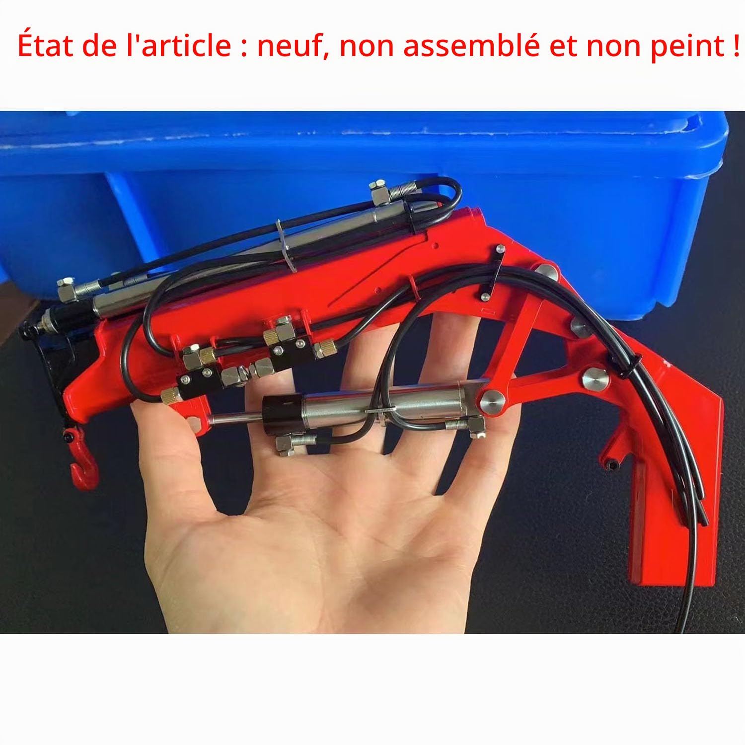 LESU Grue à flèche relevable non assemblée pour camion à benne basculante hydraulique 1/14 RC Camion télécommandé avec grue Fly Jib Arm Crane Accessoires