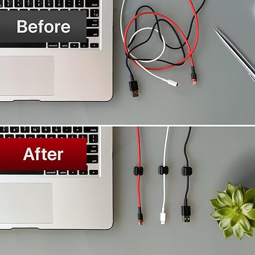 Miniatura 6 de X-Protector 3 soportes magnéticos para cables - Clips de cable premium - Soporte de cable autoadhesivo para automóvil - Organizador de cables para