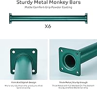 Vista 2 de Juego de 6 barras de mono para patio trasero, peldaños de escalera de metal para juegos, asas de escalada de seguridad para patio de juegos al aire