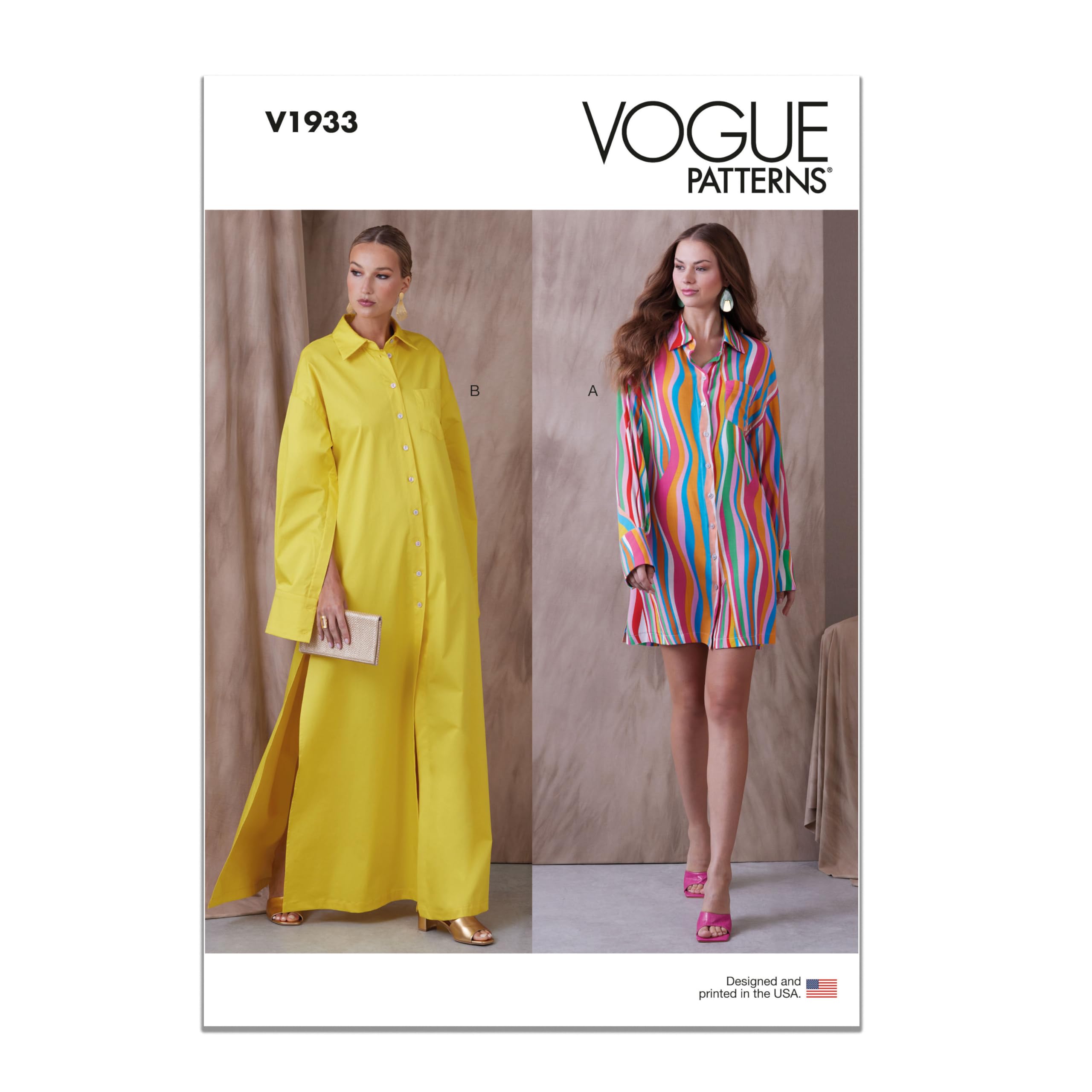 Vogue Patterns V1933A5 Misses' Shirt Dress A5(6-8-10-12-14)