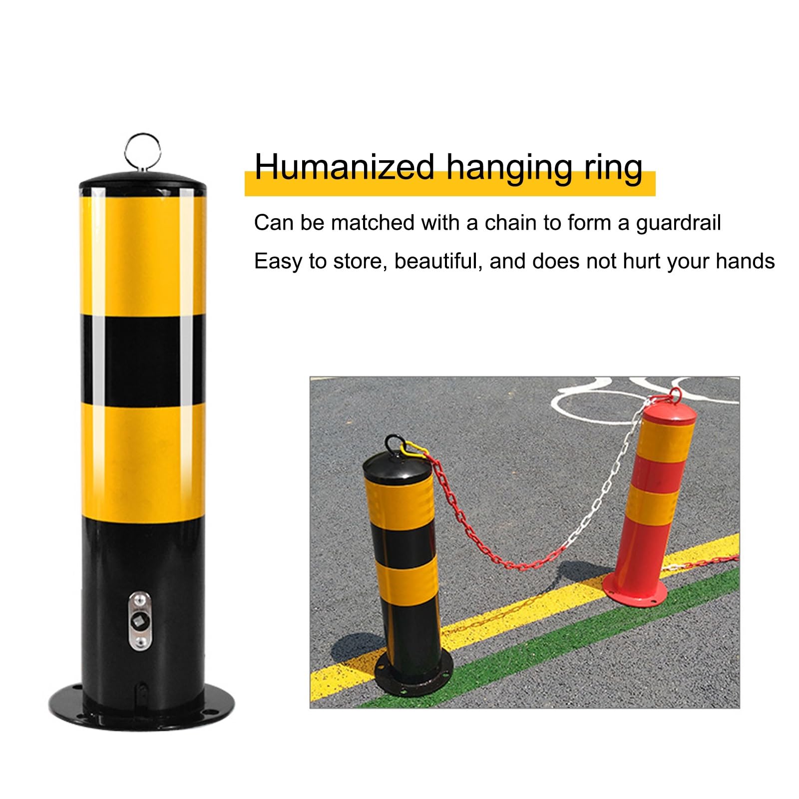 Słupki ogrodzeniowe z opaską odblaskową na podjazd, parking, magazyn(2pcs)