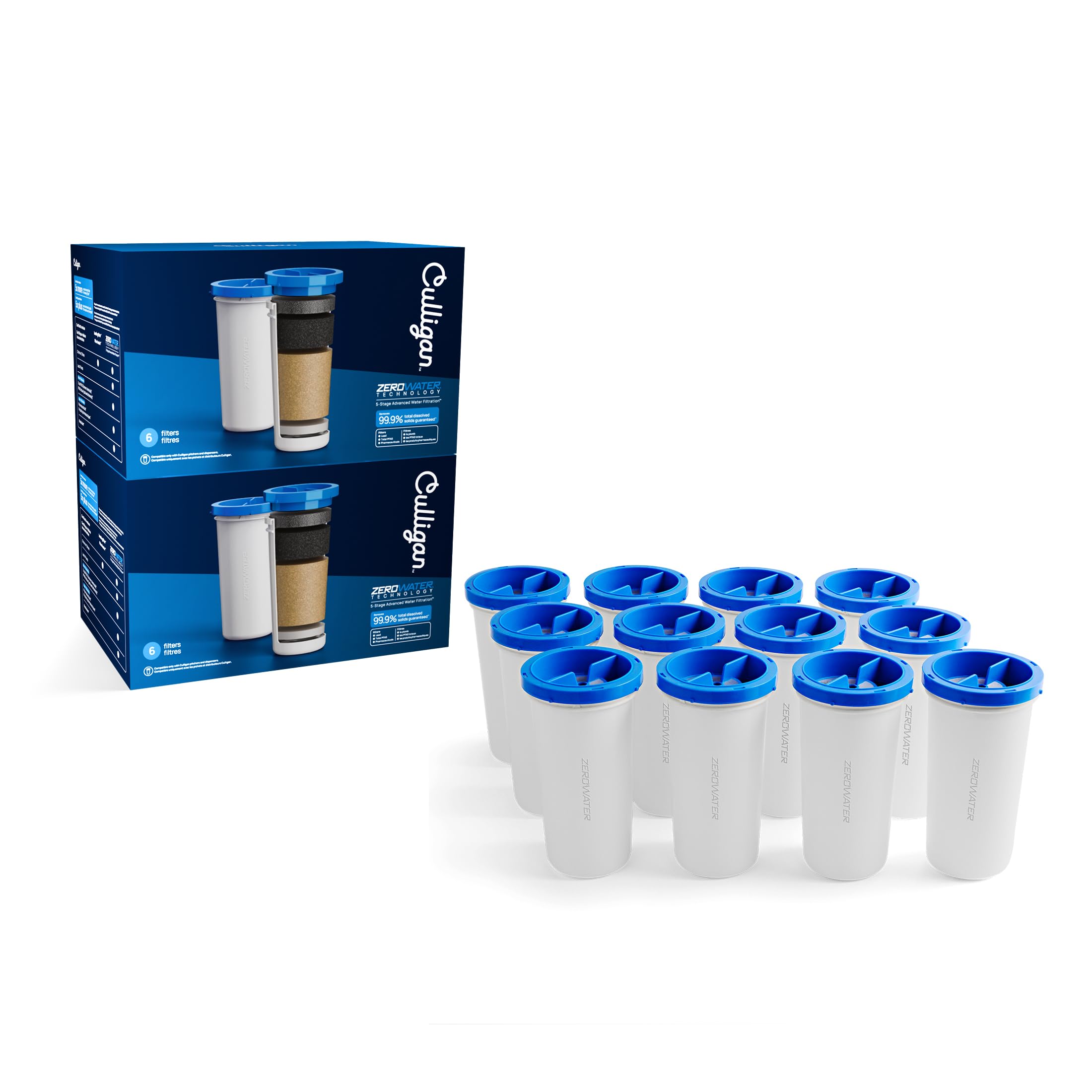 Culligan ZeroWater Replacement Water Filter Removes PFAS 12-Pack​
