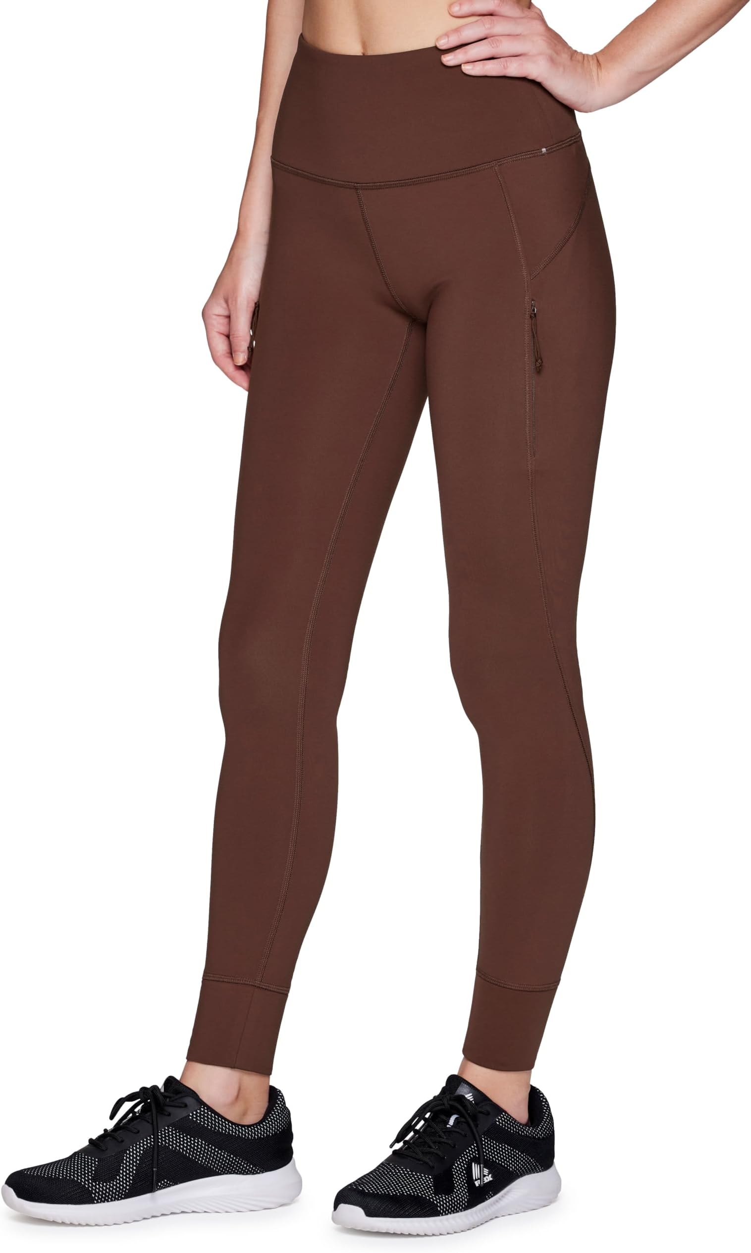 Avalanche Women's Full Length High Waist Fleece Lined Legging with Zipper Pocket