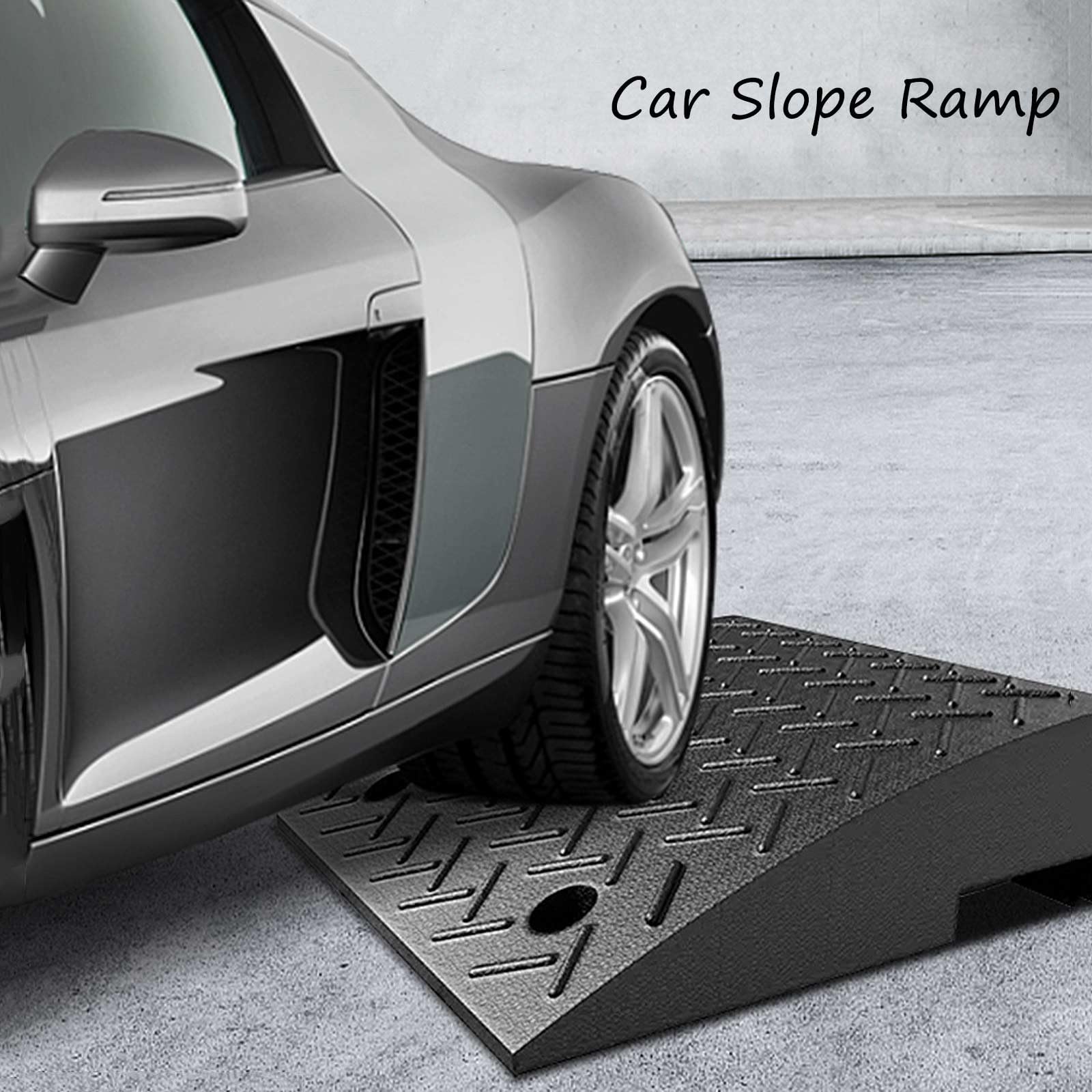 YAEGER Rampa de Acceso Rampa de Goma para Bordillos 4/5/6/7/8/9/10cm Alto Rampa Acceso Coche PortáTil para Coches, Sillas de Ruedas, Bicicletas, Motocicletas Rampa de Entrada(2.4")