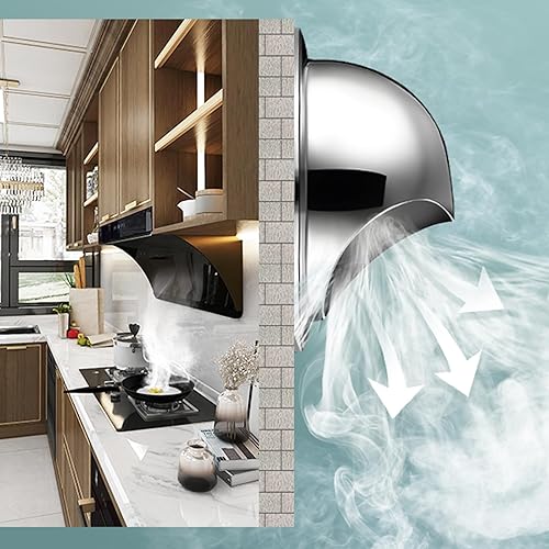 Miniatura 3 de KDDEON 304 Stainless Steel Waterproof Ventilation Chimney Cowl,Round Wall Vent Cap,Range Hood Exhaust Pipe Hood Bathroom Chimney Cover,with