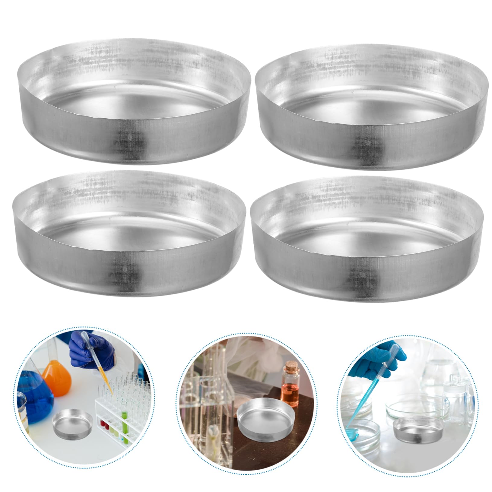 MAGICLULU 5 Sätze Wiegeschale Proben Boote Wiegen Pulver Messung Für Tabletts Waagschale Ablagefächer Wiegebehälter Wägeschalen Laborausrüstung Aluminium Silver 10 Stück * 5