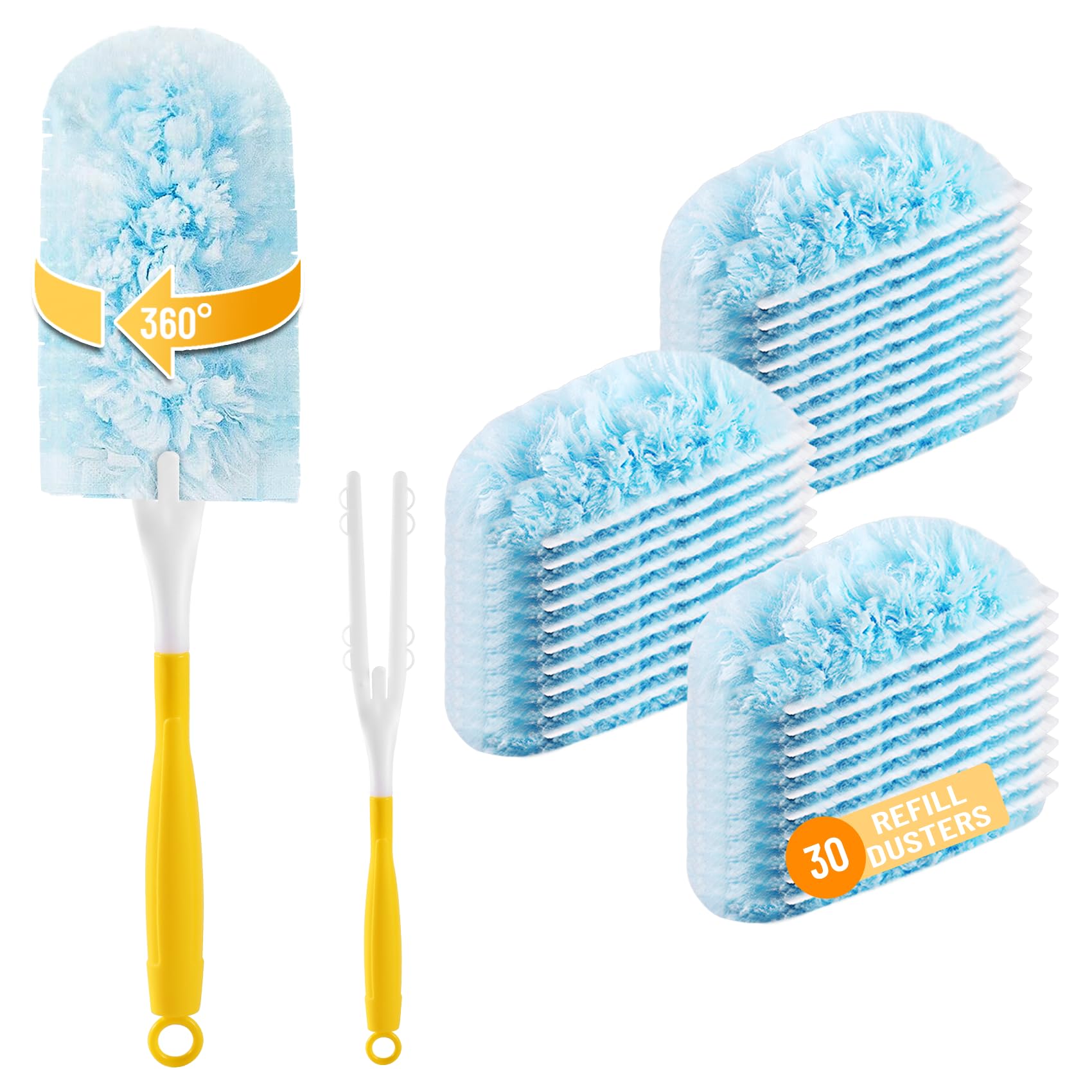 Recharges Plumeau Microfibre 20 Pièces - Compatibles Swiffer, Idéal Poussière Maison