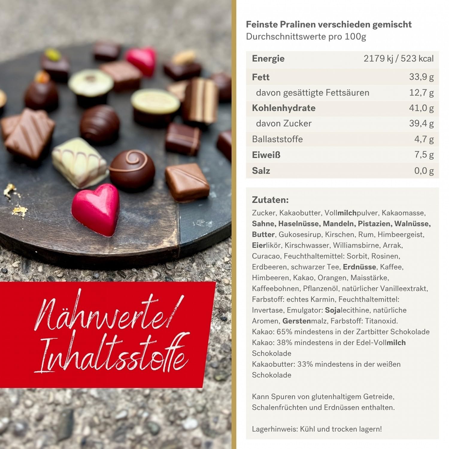 Krönner Luxuspackung 1000 g – Von Meisterhand gefertigte Pralinen – Luxus Pralinen Geschenk – Feinste Mischung – In edler goldener Geschenkverpackung mit Schleife