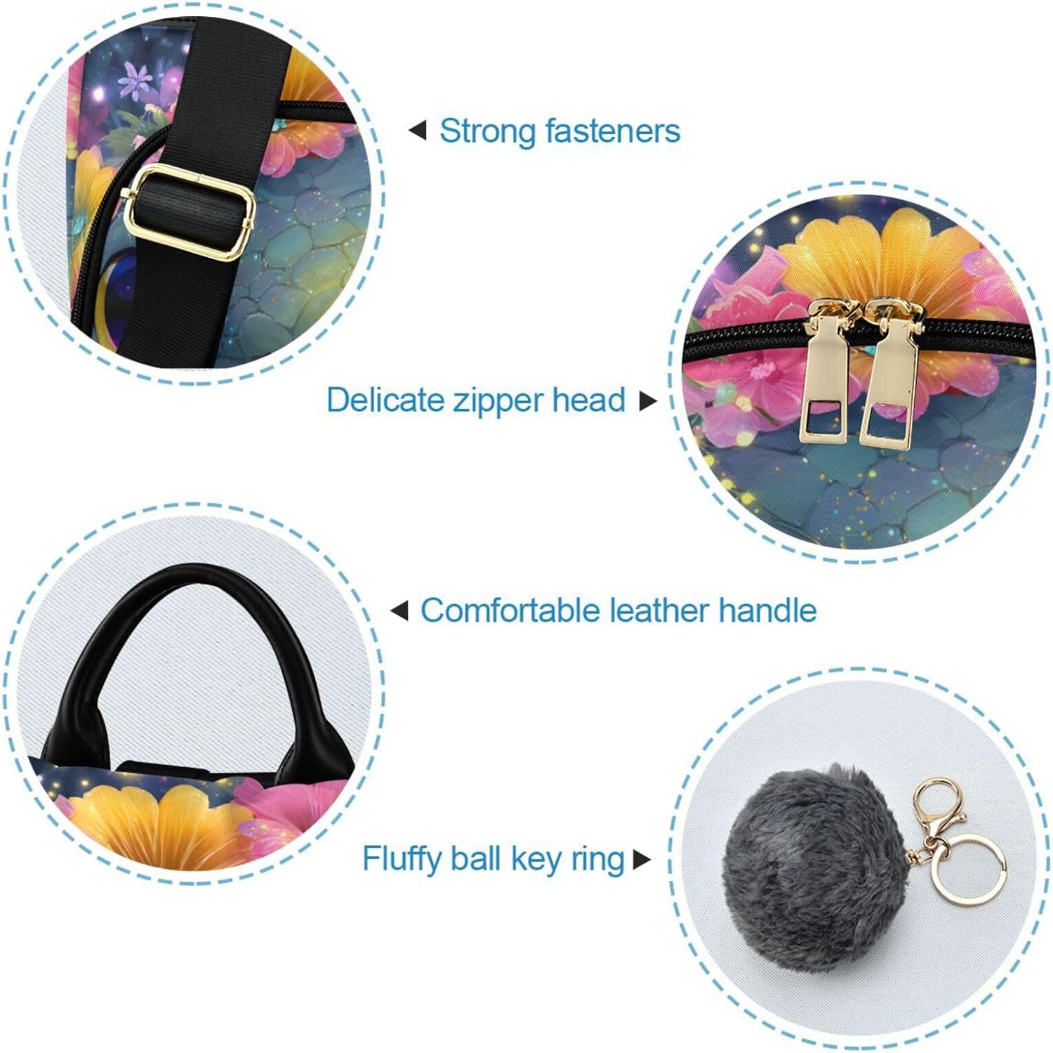ALAZA Snake with Big Eyes Wearing Colorful Flower Backpack Purse for Women Anti Theft Fashion Back Pack Shoulder Bag