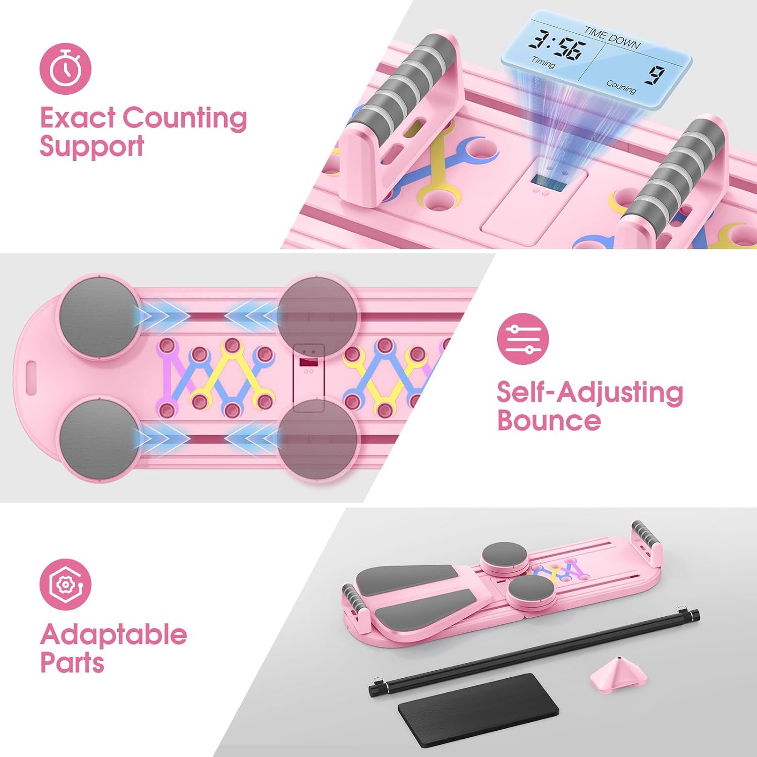 Foldable Pilates Board for Home Workout, 2025 New Pilates Reformer Set with Smart Timer, 7-in-1 Multifunctional Pilates Board Fitness Board, Pilates Reformer Machine Pilates Sliding Board