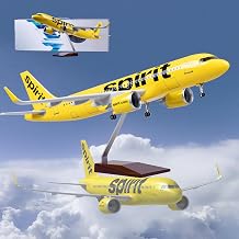 17.5 in 180 Scale Large Model Jet Airplane Spirit A320 Airplanes Model Resin Model Plane Diecast with Wheels for Collection Color A320neo