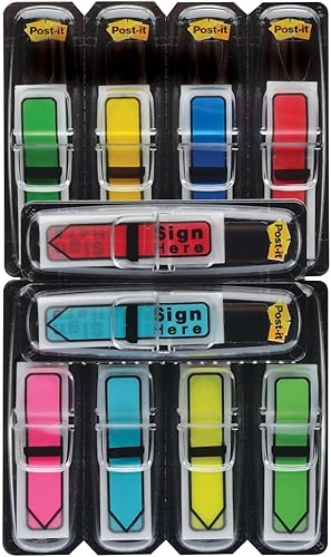 Miniatura 8 de Post-it Banderas de flecha de 1/2 pulgada, ocho colores surtidos, 250 unidades (684VAD2)