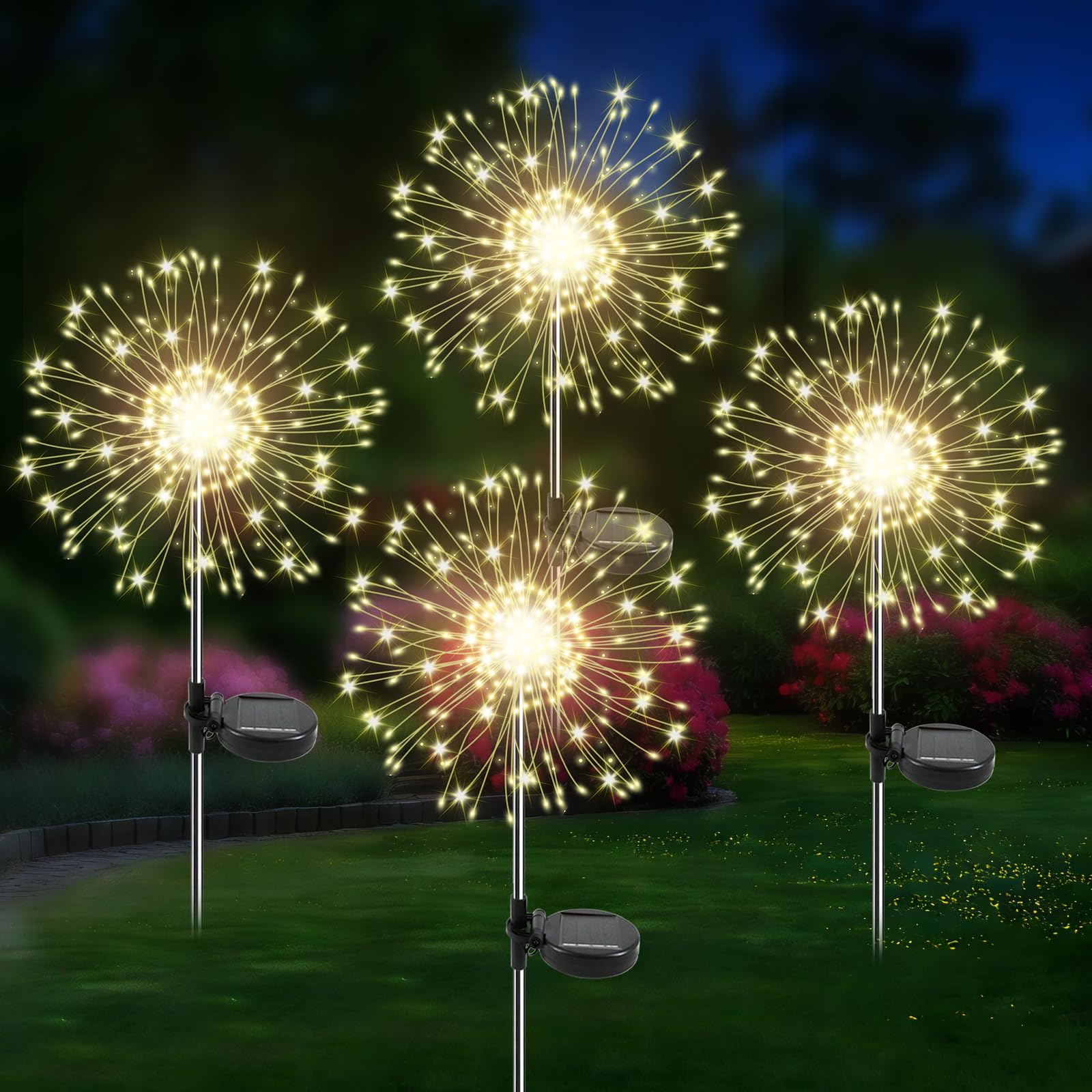Soomit 4-Pack Solar Garden Lights 120 LED