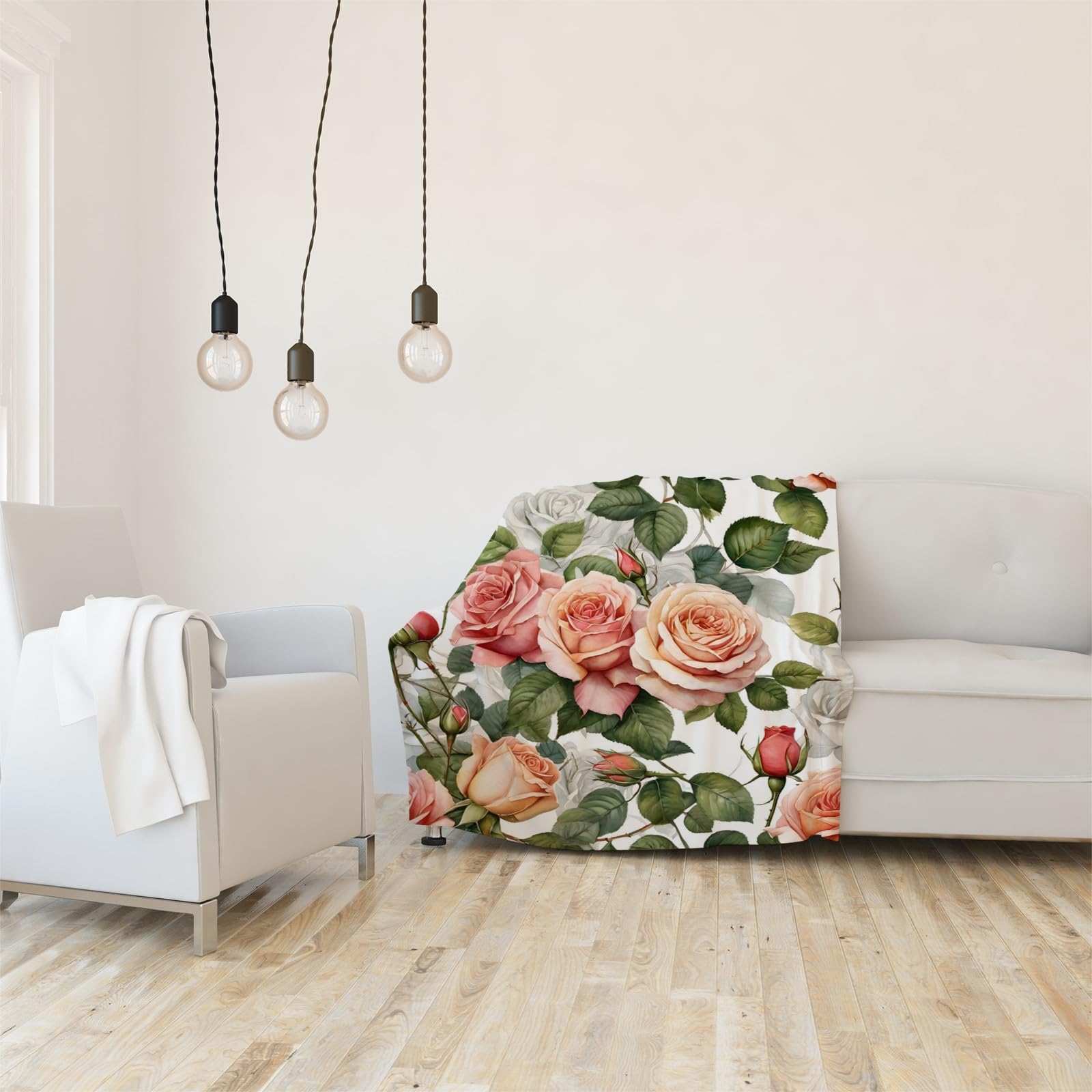 Genérico Różowe i żółte koce z mikrofibry koc flanelowy 180 x 200 cm kwiaty super miękkie lekkie ciepłe i wygodne koce podróżne dla dorosłych i dzieci, bez zmarszczek AL593