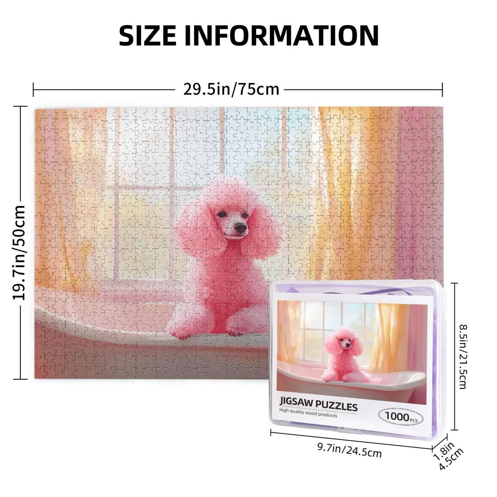Puzzle z psem, 6000 elementów, różowe puzzle dla dorosłych, z pudełkiem na prezent, "zrób to sam", duże drewniane puzzle dla dorosłych, gra zręcznościowa dla całej rodziny, prezenty dla kobiet, 105 x