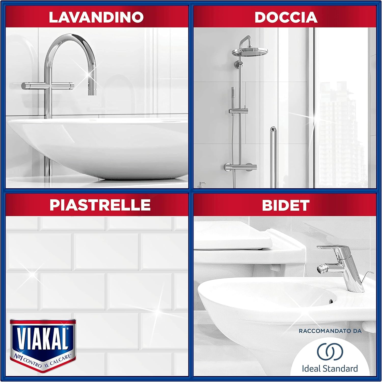 Detersivo Anticalcare Bagno – Formula Liquida con Tecnologia Anti-goccia – 630 ml – Variazioni 4/6/8/10 Pezzi (8)