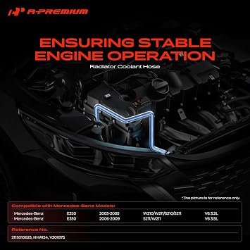A-Premium Vent Tube - Engine To Expansion Tank Engine Radiator Coolant Hose | Compatible with Mercedes-Benz E320 2003-2005, E350 2006-2009, 3.2L 3.5L, Replace # 2115010625