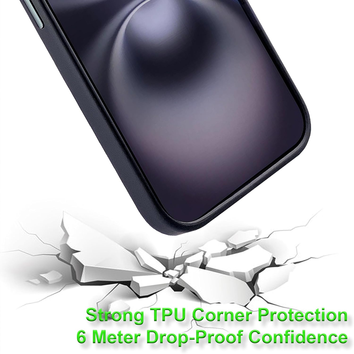 Case for iPhone 16 Plus with Magnetic Wireless Charging Compatible with Built-in Magnets, Drop Protection, Full-Cover Shockproof Aramid Fiber Slim Fit Classic Professional Phone Case Black