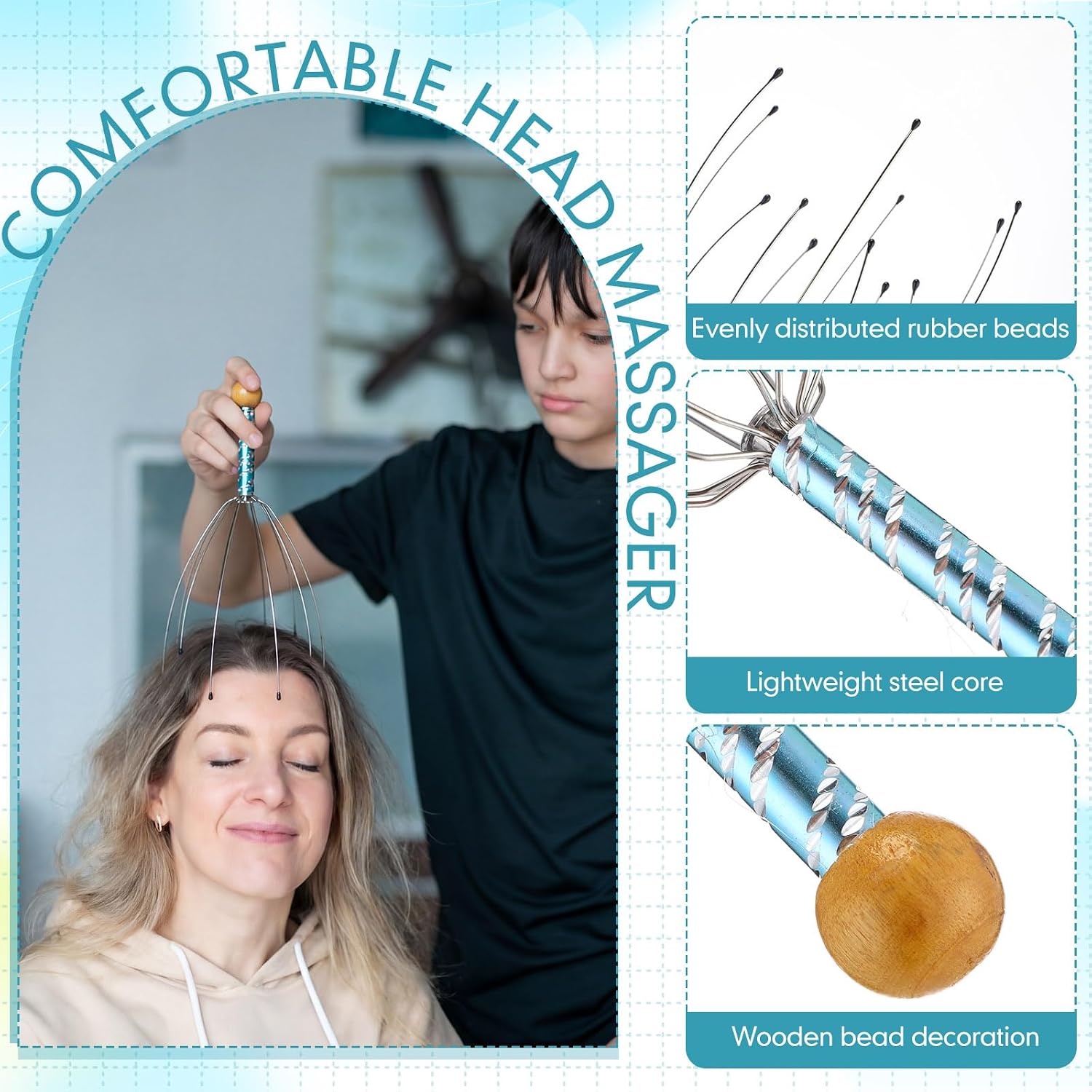 Konohan 24 Pcs Massage Tool Gift Kits Octopus Head Massagers Retractable Handheld Scratchers Finger Massage Rings Mini Massagers for Grandparents Teacher Father Mother Men Women Gift